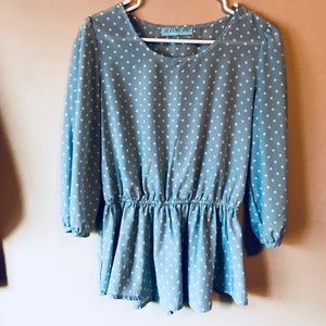 Polka dot blouse top